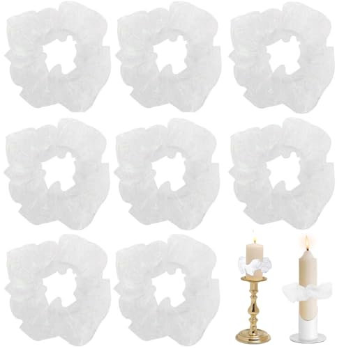 LQIOACU 8 Stück Tropfschutz taufkerze, Tropfschutz kommunionkerze, Kerzenmanschetten, Tropfschutz kommunion deko