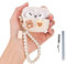 Mrltau Sweet Transparent Protective Case for Apple AirPods 4, Aesthetic, with Cleaning Kit and Pearl Charms Keychain Bracelet, Flower-Bear Design, Cute Case for AirPods 4