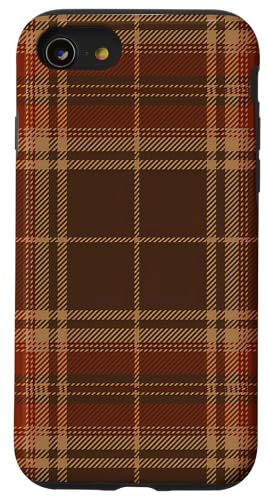 Ästhetisches Karomuster in Braun / Beige Hülle für iPhone SE (2020) / 7 / 8