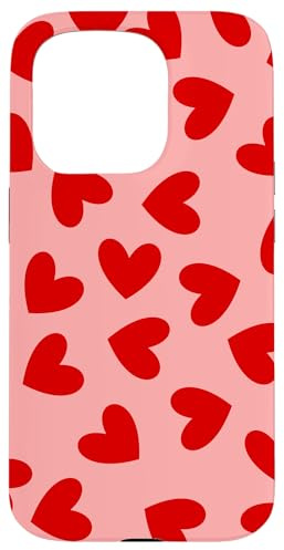 Maneater Heart Love Valentines, süßes Retro-Mädchenmotiv, Rot, Rosa, Y2K Hülle für iPhone 15 Pro