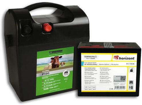 BEAUMONT - Électrificateur de Clôture P180-9 V 170 Ah - Grande Autonomie - Facilement Transportable - Idéal pour Petite Installation, Tous Types d'animaux