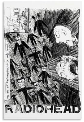 hoxaooi Band Radiohead Poster Für Zimmer, Ästhetische Leinwand-Wandkunst, Schlafzimmer-Dekor Poster 12x18inch(30x45cm)