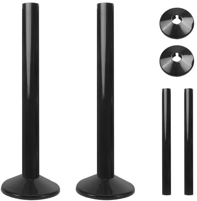 2 Pack Black Radiator Pipe Covers, 15mm X 200mm Durable Polypropylene Radiator Pipe Collars, Easy Installation, Matt Finish, Perfect for Concealing Pipes and Professional Home Finishing