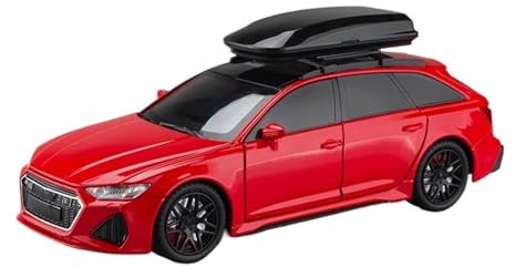 YCNXEB Miniatur Modelle Diecast 1 24 Für Audi RS6 Quattro Station Wagon Legierung Spielzeugauto Modell Rad Lenkung Sound & Licht Sammlerstücke Originalgetreue Nachbildung(Rot)
