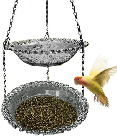 Cuenco de baño para pájaros, baño para pájaros al Aire Libre, jaulas y Accesorios para Beber, alimentación, Piscina, mañana, Interior, Exterior, jardín, terraza, Patio, pabellón Enrejado