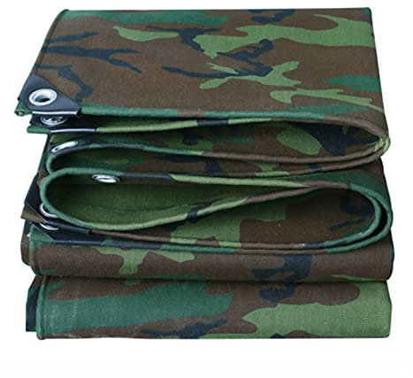 Bâche de protection solaire pliable et épaisse - Camouflage - Résistante à la pluie - Pour l'extérieur - 6 x 8 m (disponible en 24 tailles)