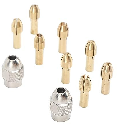 Precision Drill Chuck Collet Set, 10PCS Brass Drill Keyless Bit Chuck for Ideal for Various Drilling Projects