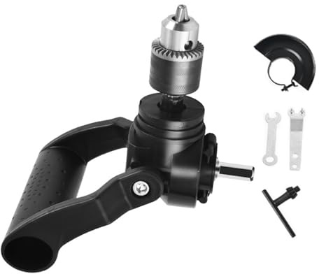 Right Angled Drill Attachment 90 Degree Chucks with Handle Right Angled Attachment Adapter Extension Chucks Easy Install Drill Adapter