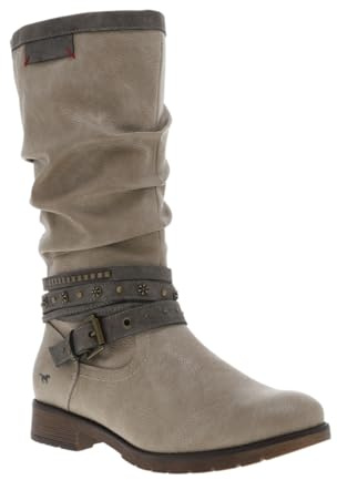 MUSTANG - Bottes écrues à talon décroché bas avec un zip et une boucle décorative - Taille numeric_36