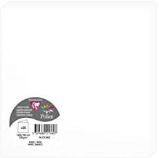 Clairefontaine 2136C Packung (mit 25 Doppelkarten Pollen, Gefaltet, 160 x 160mm) 210g, Weiss