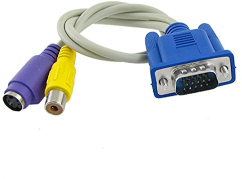sourcing map 12.6 inch VGA TV Converter S-Video RCA Cable Adapter