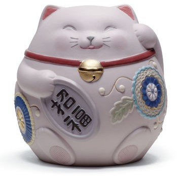 Winkekatze Maneki Neko III (Pink) Lladro Porzellan