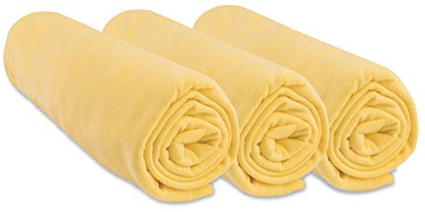 3 Spannbettlaken, 40 x 80 cm, dehnbar, für 40 x 90 cm, Babytragetasche, 40 x 80 cm, 100% Baumwolle, Strohgelb, atmungsaktiv, gesunder Schlaf, Marke Easy Dort | Öko-Tex Zertifiziert
