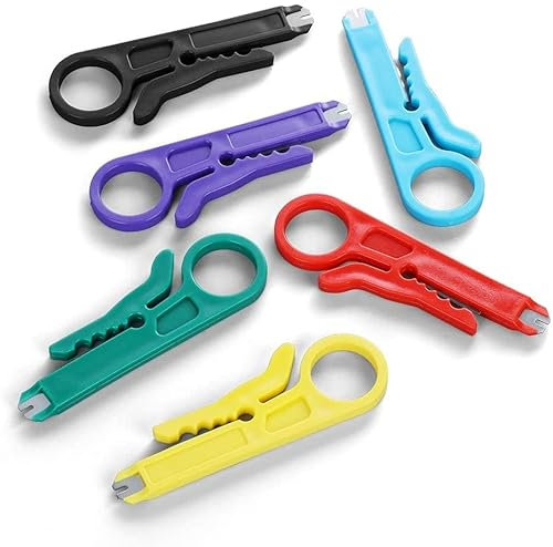 6 Pack Mini Wire Stripper-Crimper Zange Crimpzange Kabel Abisolieren Cutter Punch Down Cutter für RJ45 Cat5 Netzwerk-Kabel Daten Telefon-Kabel, Computer UTP Kabel von bushibu