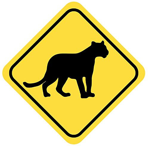 Samunshi® Panther Warnschild Warndreieck Aufkleber Achtung Vorsicht Tier - 50x50cm mehrfarbig