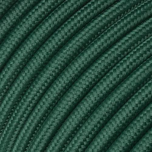 Textilkabel für Lampe, Rundkabel, zweiadrig (2x0.75mm²), Dunkelgrün - 5 Meter