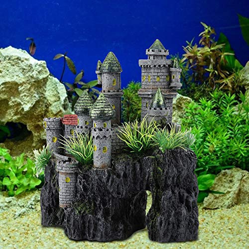 Aquarium Dekoration , Fischtankdekorationen Schloss Marine Aquarium Ornament Kunstharz Haus Hide Castle Aquariumschloss Höhle Dekor