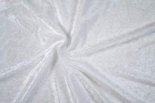 Pannesamt Stoff Meterware für Deko, Basteln und Bekleidung, 1 Meter - 147 cm Breit - Samt ähnliche Oberfläche Stoffe (Weiß 3005)