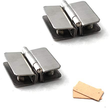 Cerniere in vetro per porta della doccia, in acciaio inox, con viti per vetro di spessore 5-8 mm (confezione da 2)