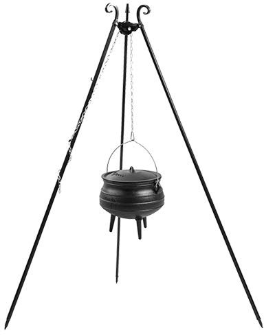 CookKing Dreibein Schwenkgrill Höhe 180 cm mit Kessel Topf aus Gusseisen 13 Liter Modell Afrika