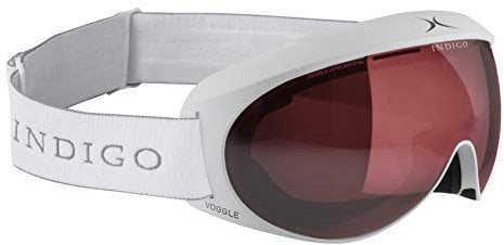 Indigo Voggle Photochromatic Polarized | Slim Fit | Weiß | Ski & Snowboard Brille | Hochwertige Qualität