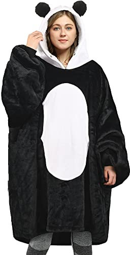 Catalonia Classy Panda Übergröße Hoodie Decke, warmes Geschenk, super weich warm bequem Sherpa Riese mit schönen Fronttasche für Erwachsene Männer Frauen Jugendliche