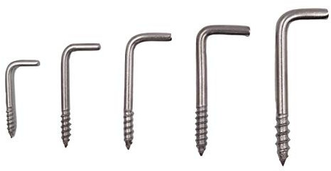 T::A 5 Stück 4.5 x 50 mm Hakenschraube Edelstahl rostfrei L-Haken V2A Inox Holzgewinde