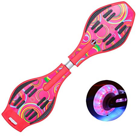 YEENUO 2 Flash Wheels Caster Board 34 X8 - Komplettes Pro Skateboard - Anti-Skateboard-Oberfläche, kann sich frei drehen - mit abnehmbaren Deckplatten Skateboard Anfänger Standard Skateboard Cruis