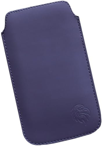 Davii Schutztasche Handytasche für Samsung Galaxy M11 / M20 / M21 / M22, Hülle Einsteck Etui Lasche flach mit Band weich Adler Standard XXL Dunkel-Lila