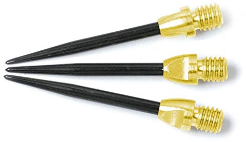 THOR-DARTS 3-6-9-12 Stahlspitzen für Steeldart Gold-schwarz Steeldartspitzen + Gummiringe + Flights Marken - Metallspitzen