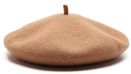 KONO Frauen Baskenmütze Französische Art Beanie Cap Winter Warm Wolle Baskenmütze Damen (Khaki)