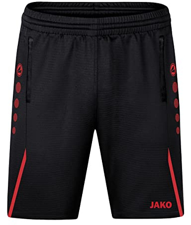 JAKO Herren Trainingsshorts Challenge, Schwarz/Rot, L