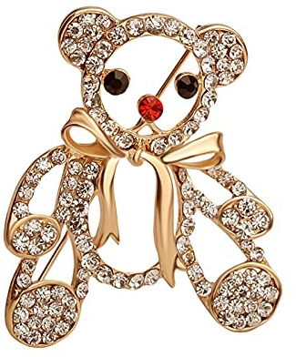hcma Broche en émail de mariée Ours en Peluche Mignon