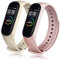 ZGCE 2 Stück Armband Kompatibel mit Xiaomi Mi Band 3/4 Armband, Bunt Silikon Wasserdicht Ersatzband für Xiaomi Mi Smart Band 4, Damen Herren (Roségold+Golden)