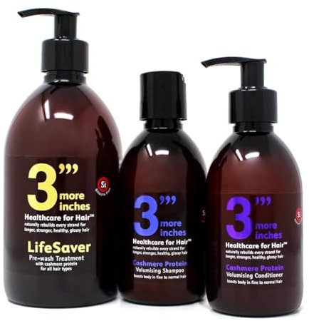3'''More Inches Volumizing Essential Set – Vor-Wash Behandlung, Shampoo und Conditioner – steigert Volumen und Körper – sulfat- und silikonfrei