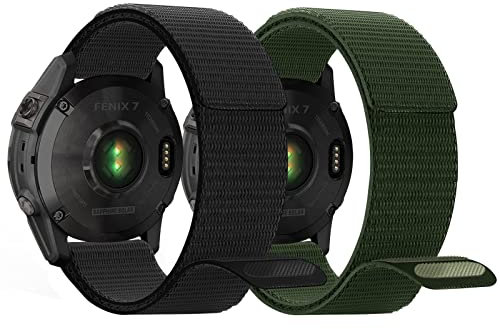Armband für Fenix 7/Fenix 6/Fenix 5, 22mm Nylon Ersatzband für Fenix 5 Plus, Fenix 6 Pro, Huawei Watch GT3 46mm, GT2 46mm, GT 46mm, GT3 Pro, GT2 Pro, Instinct, Galaxy Watch 3 45mm, Forerunner 935