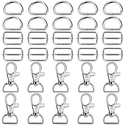 Schnallen Set Metall, Drehbar D Ring, Drehverschlüsse Lanyard, Schiebeschnalle Gurtversteller, Drehbare Karabinerhaken, Seilzubehör Für Schlüsselanhänger, Schultergurte, Handtaschen, Wandertaschen Usw