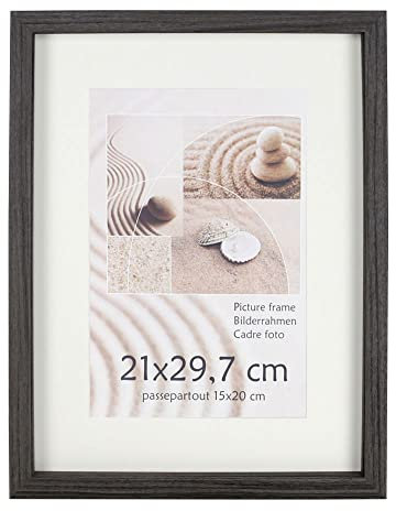 KM Foto 3D Objektrahmen Holz Bilderrahmen Shirt Trikot Rahmen Collage Wanddeko Poster S220: Farbe: Nuss | Format: 30x45