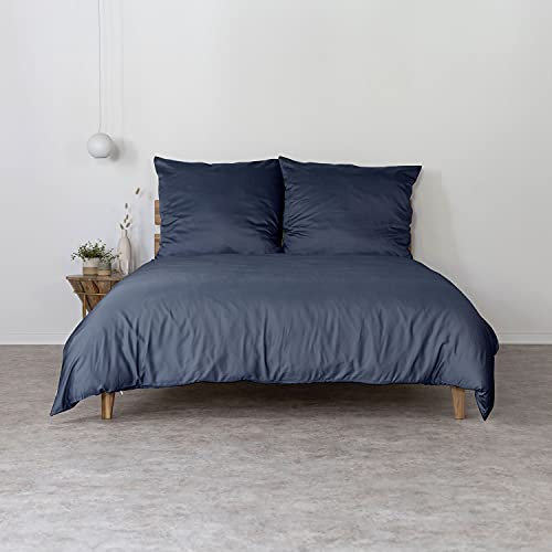 AGA.PIE Bambus Lyocell Bettwäsche-Set 200x200 + 2X 80x80 cm - Dunkel-Blau, 100% Bio Oeko-Tex 100, für Allergiker, Antibakteriell, Ganzjahres-Bettwäsche, Atmungsaktiv, Geruchshemmend, Besonders sanft