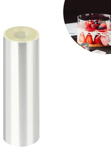 trabag Tortenrandfolie 20cm, Wiederverwendbare Tortenfolie, Transparent Tortenrandfolie, Tortenfolie für Torten-Dessert-Dekoration, Tortenrandfolie Zum Dekorieren Von Mousse Und Schokoladendesserts
