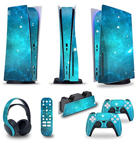 Piel Consola 00811 para PS5 Consola Disc Edition & Digital Edition Pegatina Vinilo Calcomanía Cubierta para Ps5 Mando & Estación Carga & Auriculares & Mando Multimedia Regalo Envolturas Pieles (Size