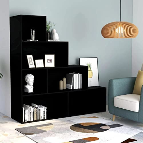 Homvdxl Bücherregal mit 10 Regalen, L-förmig, freistehend, 6 Würfel, Raumteiler, Ecke, abgestuftes Displayregal, Ecke für Wohnzimmer, Schlafzimmer, Büro, Schwarz