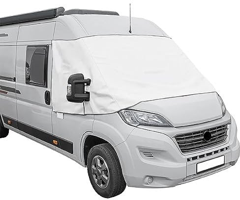 Preiswert&Gut Frontscheibenabdeckung kompatibel für FIAT Ducato X290 Weiß,Grau Wohnmobil UVSchutz (Weiss)