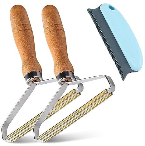 GWAWG 3 PCS Lint Remover Pet Hair Remover Carpet Scraper Resuable Carpet Hair Remover Tool for Cat Dog for Car Sofa Pet Bed Furniture Clothing