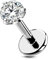 OUFER Body Piercing Push In Lip Piercing Schmuck 18G Titanium Helix Tragus Labret Stud Clear CZ Lbaret Piercing Knorpel Ohrringe 12