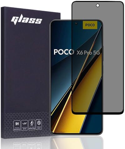 FiiMoo Protector de Pantalla Privacidad para Xiaomi Poco X6 Pro, Anti-Spy Protector Pantalla, Privacidad Vidrio Templado, [Antiarañazos, Sin Burbujas], Privacy Vidrio Templado para Xiaomi Poco X6 Pro