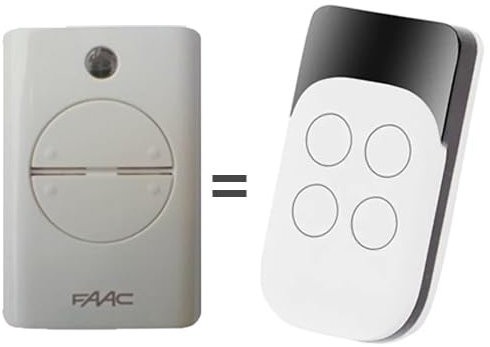 DOMO-MATIC Télécommande de Garage Compatible avec Les Portes de Garage automatiques FAAC XT4 433 RC, portails, Portes de Garage