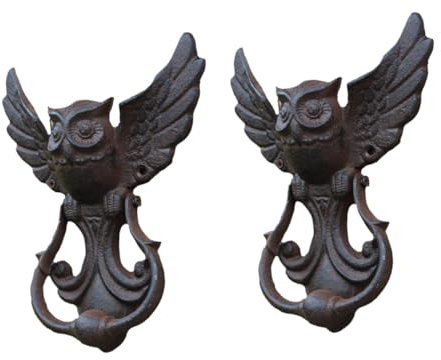 BESTonZON 2 Stk Eule Türgriff Türschnalle Vintage-Türknöpfe Griffe für Küchenschränke Türknauf Türklopfer in Eulenform Eulentür-Klopfgriff Kleiderschrank Schublade Spurstange Antiquität Tier