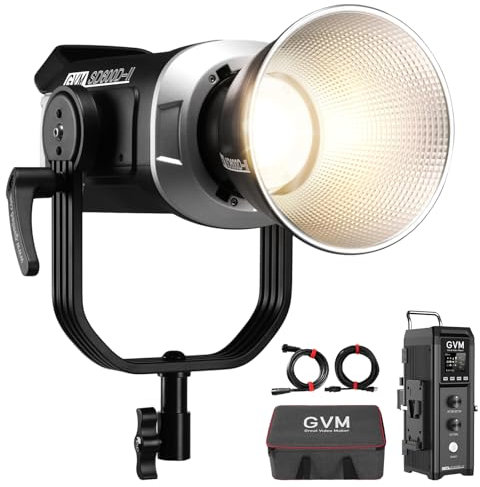 GVM 600 W LED Videoleuchte, zweifarbige COB Studiolicht mit APP/DMX-Steuerung, 2700 K bis 7500 K, 128000Lux/1 m, Fotografie Dauerlicht für Studio, Film, Videoaufnahmen, YouTube, Fotolicht CRI97+