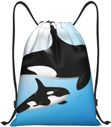 EgoMed Rucksack mit Kordelzug,String Bag Sport Gym Bag Travel Casual Daypack Kordelzug Sackpack,Orcas